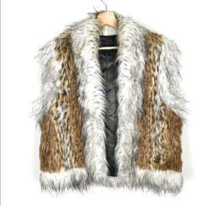 VINTAGE Cheetah Vegan Faux Fur Vest - L
